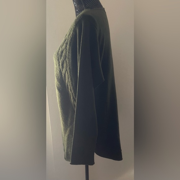 Orange Fashion Village Dark Green Wool Blend Pullover Sweater - Picture 3 of 13